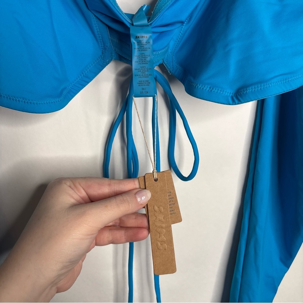 NWT Skims Long Sleeve Bikini Top turquoise size 3X - Picture 7 of 10